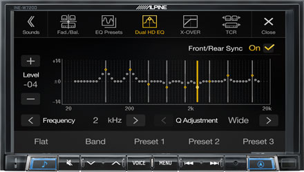High-end opcije podešavanja zvuka - INE-W720DC