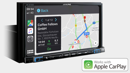 Online Navigacija s Apple CarPlay - INE-W720DC